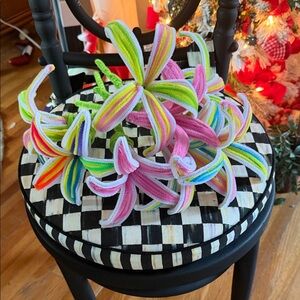 Colorful Striped Flower  Clips